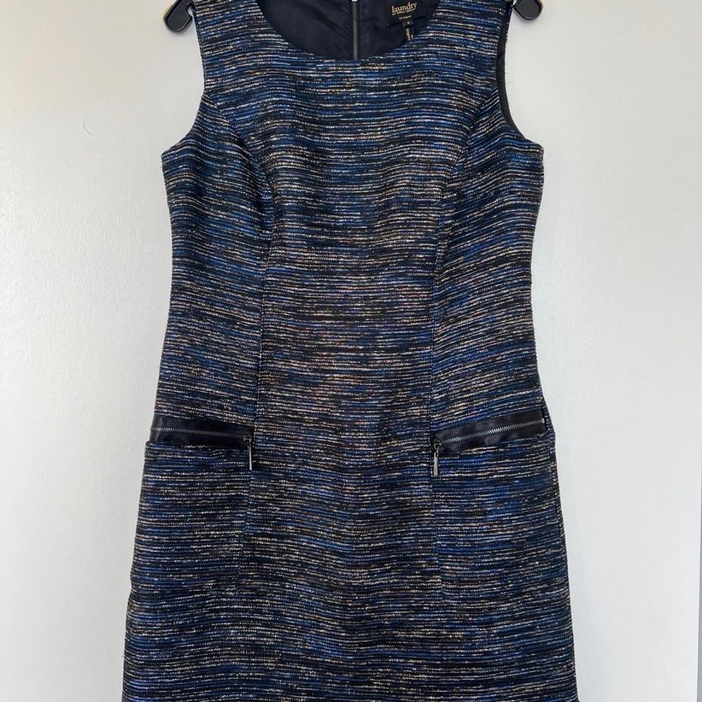 Blue Silver Gold and Black Sparkly Dress Laundry by Shelli Segal